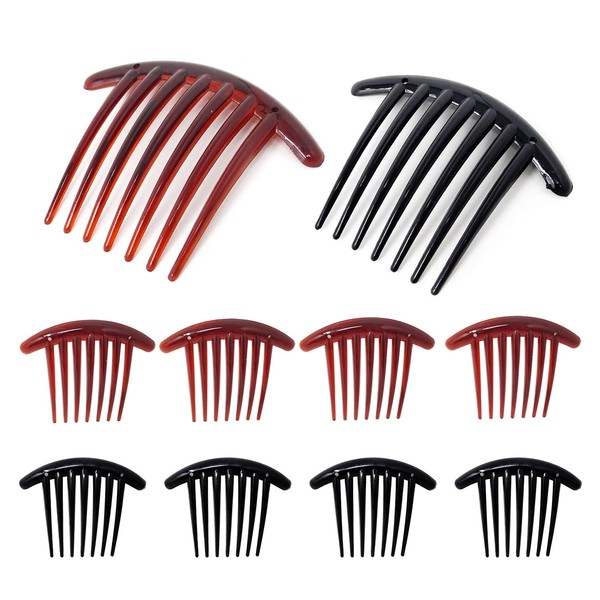 Honbay 10PCS Plastic 7 Tooth French Twist Combs Hair Side Combs Clips Accessory for Women and Girls