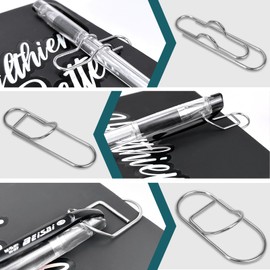 Pack of 20 Metal Pen Holder, Notebook, Metal Pen Clip, Paper Clip Holder, Pen Clips, Multifunctional Pen Clips, Stainless Steel Pen Holder Clips, Pen Clip Assistant for Books, Notebook, Clipboard