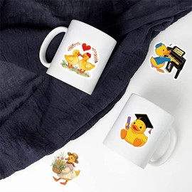 Omeblos 50Pcs Cute Duck Stickers, Waterproof Cute Animal Stickers, Animal Graffiti Sticker for Guitar, Skateboard, Laptop, Motorcycle, Car Helmet, Bicycle, Creative DIY