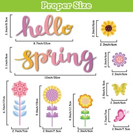 118 Pieces Hello Spring Window Clings Stickers Spring Flower Butterfly Window Decals for School Home Kids Spring Birthday Party Supplies Baby Shower Anti-Collision Decoration
