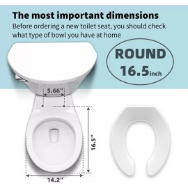 CcBello Commercial Heavy Duty Open Front Toilet Seat Without Cover, Thickened Material,