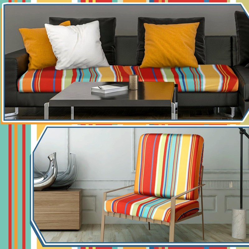 Geyoga 8 Pcs Patio Stretch Sofa Cushion Covers Outdoor Cushion