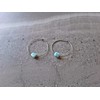 Natural Larimar Minimalist Stainless Steel Hoop Earrings