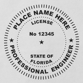MaxLight Pre-Inked Stamp for Florida Professional Engineers, Size 1-7/8, PE Stamp FL, Ideal Florida PE Stamp for Engineering Seal, for Florida Professional Engineer Use, Florida Engineer Seal