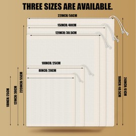 Pangda 15 Pcs Muslin Bags 12 x 16 Inch Cloth Bags with Drawstring Large Storage Bags Bulk Cotton Reusable Grocery Bags DIY Craft Sachet Bag for Party Wedding Home Storage