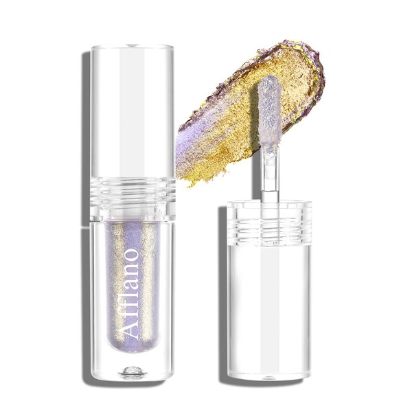 DE'LANCI Glitter Eyeshadow Liquid Gold, Liquid Eyeshadow Glitter Quick Drying,