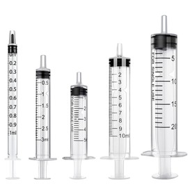 15pcs Plastic Syringe Kit, Syringes 1ml, 3ml, 5ml, 10ml, 20ml Colostrum Syringe Reusable, Feeding syringe Lab Syringes Measuring Syringe for Versatile Applications, Labs, Feeding