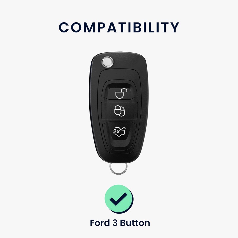 kwmobile Key Cover Compatible with Ford 3 Button Car Flip