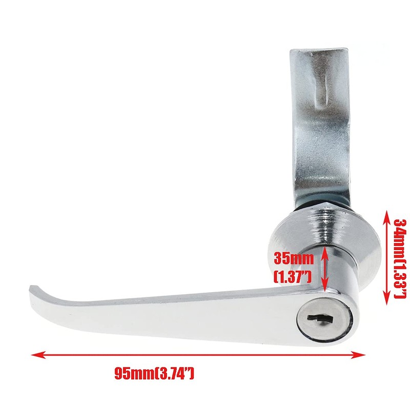 Quluxe 2 Pcs Chrome Zinc Alloy Handle Cabinet Locks Distribution