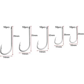 50Pcs Bait Holder Sea Fishing Hooks Barbed Shank Hook Fishing Hook Worm Hook for Freshwater Saltwater Redfish Snook Black, Saltwater Freshwater Fishing Accessories