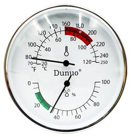 Dunuo 4-Inch Sauna Thermometer & Hygrometer 2-in-1 with Fahrenheit Display - Hanging Temperature Gauge & Thermostat for Steam Sauna Room, Home Spa & Indoor Use (ST004Al)