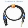 Cable de micrófono XLR hembra a TS mono de 1/4