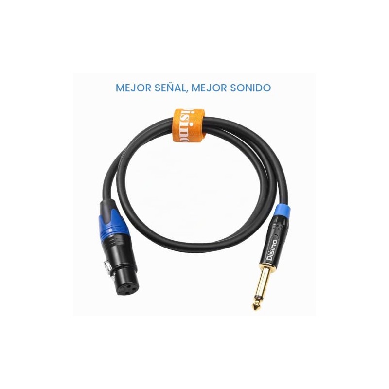 Cable de micrófono XLR hembra a TS mono de 1/4