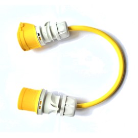 Fly Lead Adaptor 110v 32amp Plug & 16amp Socket Generator Fits Defender E85323