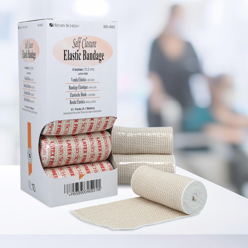 Self-Closure Elastic Bandage, 4" x 4.5 Yards, Tan, Non-Sterile, Box