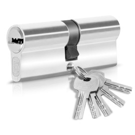 GERCAR Locking Cylinder, 30/30 mm, Profile Cylinder Lock, Double Cylinder Door Lock, Includes 5 Keys, Single, Length: 60 mm, A:30 mm, B:30 mm, Set of 1