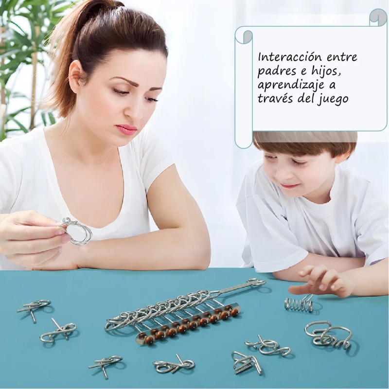 Rompecabezas De Alambre Metal Para La Mente Educativo 50pcs