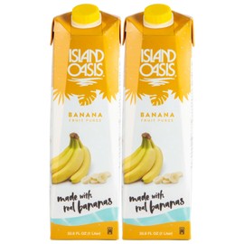 Island Oasis Banana Fruit Puree, 33.8 fl oz (1 Liter) Pack of 2