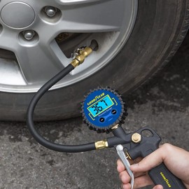Goodyear Tyre Inflator Air Gun Tool with Digital Pressure Gauge Attachment for Air Compressors