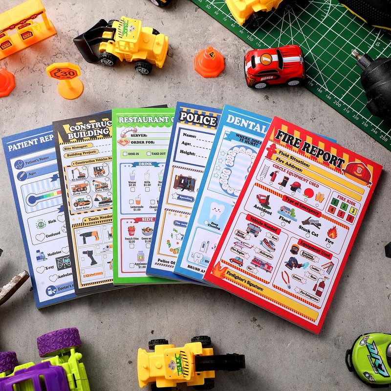 Eaasty 6 Pack Kids Pretend Play Notepads 4 x 6