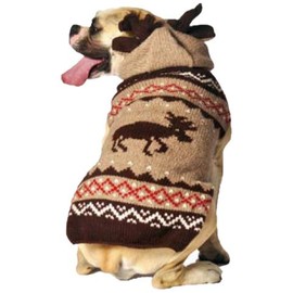 Chilly Dog Moosey Hoodie Dog Sweater, X-Large