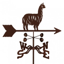 EZ Vane Alpaca Weathervane — Roof Mount, Wind Cups, Antique Copper Finish, Steel with Durable Triple Powder Coating, Handcrafted in USA