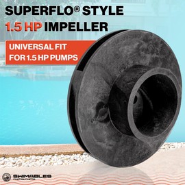 Swimables Superflo Impeller 1.5 HP 355074 Pool Pump Replacement – Compatible with Pentair Superflo, SuperMax, Challenger 1.5 HP & Superflo VST Models – Durable Pool Pump Impeller for Inground Systems