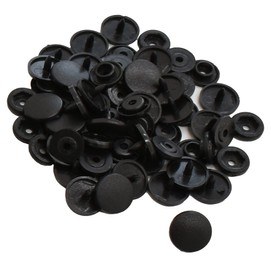 MYmama 15 Pairs Round Snap Buttons Plastic Craft DIY Plus Snaps(Black(Matte), 12mm