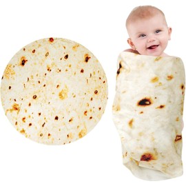 Taco Baby Blanket 285 GSM Flannel - Soft Swaddle Wrap for Newborn & Toddler 0-12 Months, Unisex Shower with Burrito Design, Wearable Snuggle Blanket Tortilla Blanket (36 inch)