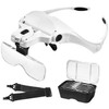 Anpro Magnifying Glasses Headset with Light, 5 Detachable Lenses (1X-3.5X),