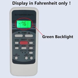Replacement Remote Control Compatible for Westinghouse R51I10/BGE AC A/C Air Conditioner (Display in Fahrenheit)
