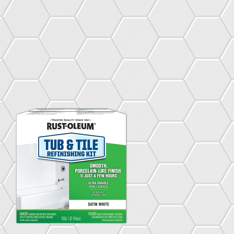 Rust-Oleum 385279 Tub And Tile Refinishing 2-Part Kit, Satin White