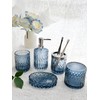 LaMarriti Blue Bathroom Accessories Set, 5Pcs Clear Glass Bathroom Accessories,