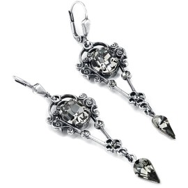 Krikor Dark Passion Women's Earrings Silver, Metal