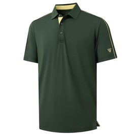 M MAELREG Mens Polo Shirts Short Sleeve Moisture Wicking Quick-Dry Performance Casual Solid Mens Golf Shirts Olive Green