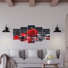 5Pcs Wall Art Painting Set Romantic Red Rose Frameless Painting