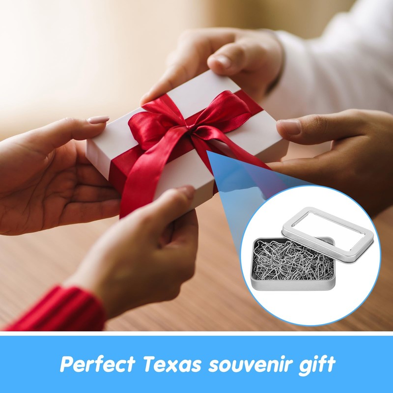 AmazingSpark 60 Pcs Texas State Shaped Paper Clips Silver Cute