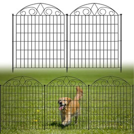 SUNLAX 10 Panels Garden Fence 24ft(L) x 32in(H) Fencing Tall for Yard Dog Pet Fence No Dig Temporary Fence Barrier for Outdoor Patio with Gate