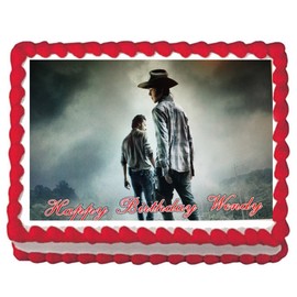 Walking Rick Birthday Dead Party Carl Zombies Icing Edible Cake Topper Image sheet