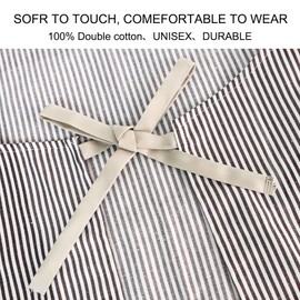 2 Pack Apron, Cotton Cooking Kitchen Aprons, Adjustable Bib Apron with 2 Pockets for Men Women Chef Aprons,(Black/Brown Stripes), Black, One Size