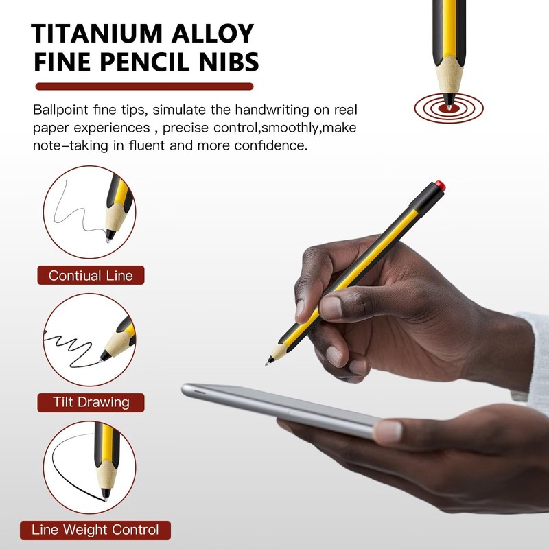 HaeKap 2 Pack Fine Replacement Pencil Nibs-Titanium Alloy Ballpoint Tips