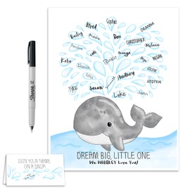 11x14 Inch Nautical Baby Shower Signature Poster, Whale Themed Baby Shower Decorations, Nautical Baby Shower Guestbook Alternative Nautical Nursery Ideas