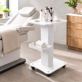 3-Tier Salon Rolling Cart for Tool Storage – Aluminum Beauty Trolley with Wheels for Tattoo, Spa & Home Use