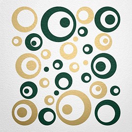 WANDfee® Wall Tattoo, Circles, Dots, 50 Stickers, Colour Choice For Children's Bedroom, Living Room, Hallway, Bathroom, Kitchen, Tile Stickers, green
