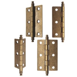 FUXXER® 2 x Antique Metal Hinges Vintage Style 107x51mm Bronze