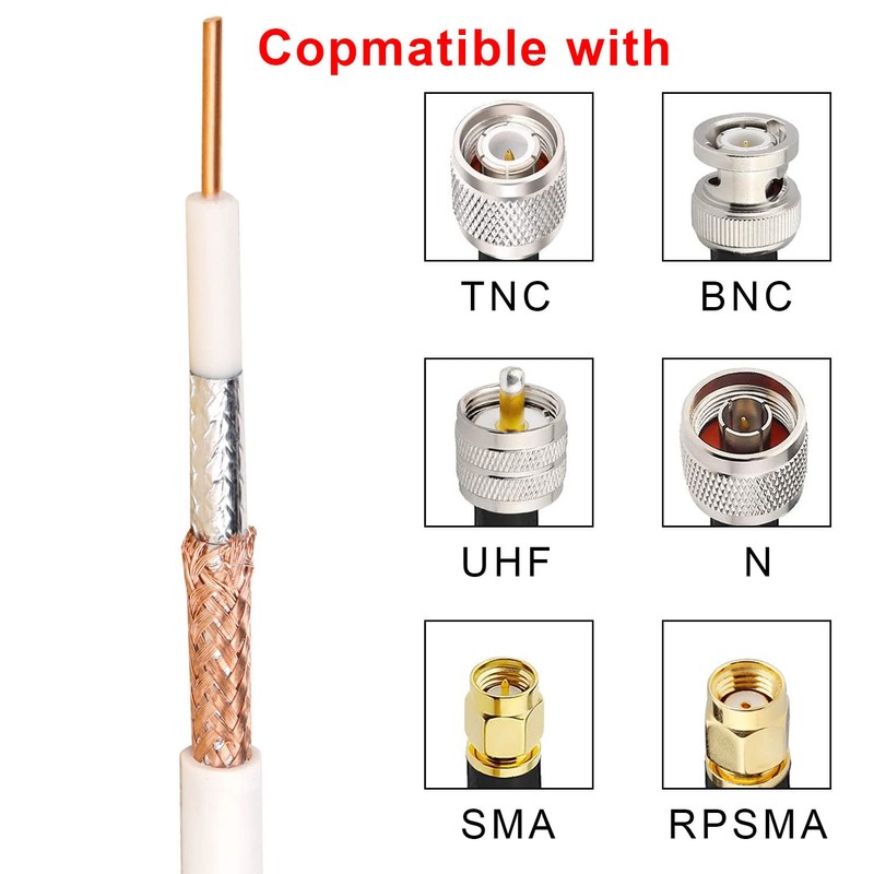 XRDS-RF RG8X RF Coaxial Cable Flexible Low Loss Coax Cable