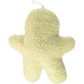 Boss Pet Products 08805 Digger's Fleece Plush Characters Cuddly Gingerbread Shape Dog Toy with Squeaker, White/Cream
