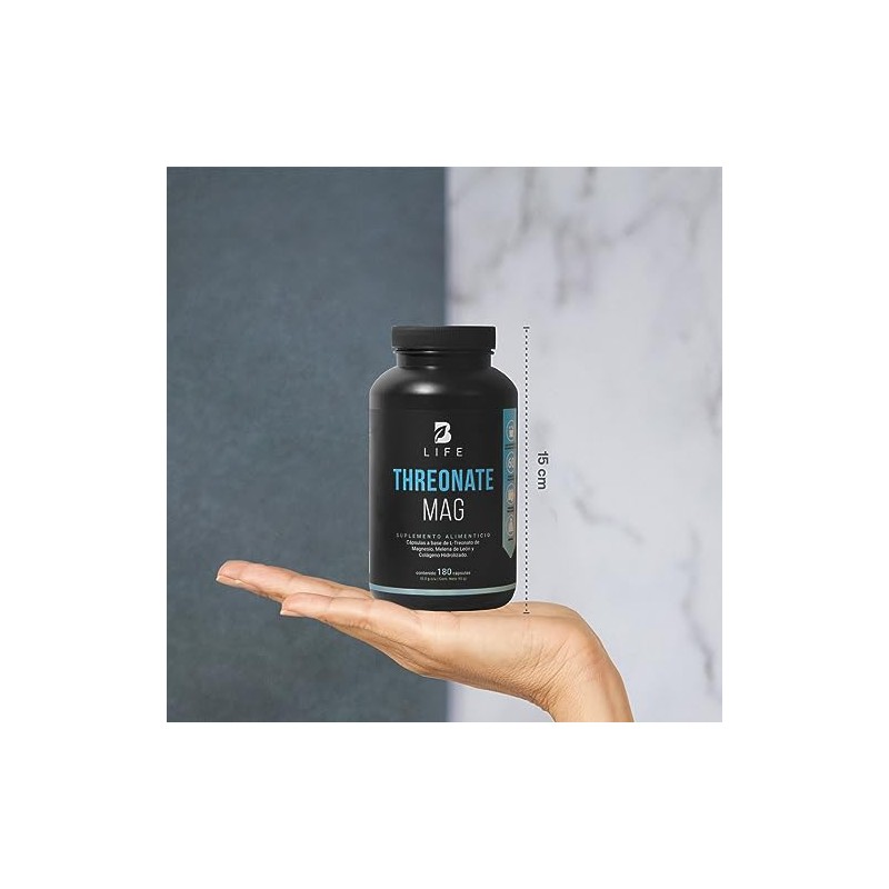 Threonate Mag 180 Cpsulas. Ingredientes Naturales L Treonato de Magnesio,