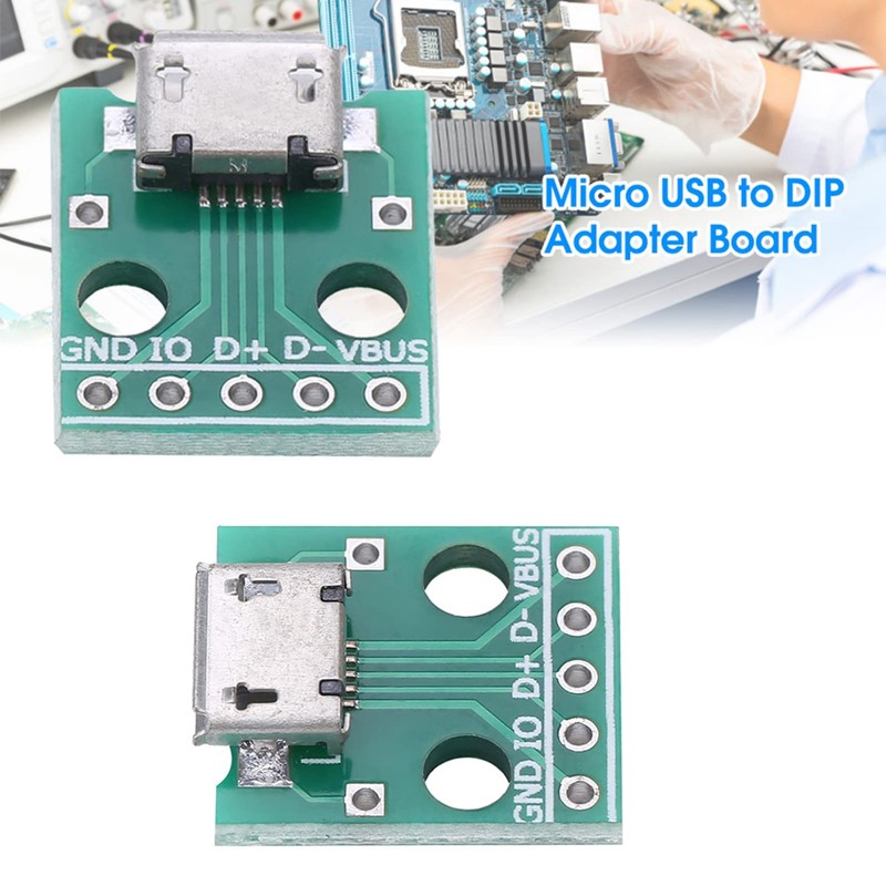 10Pcs USB to DIP Board, 5 Pin USB Micro Breakout