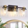 stambord 3 Light Bathroom Vanity Light, Black and Gold Light